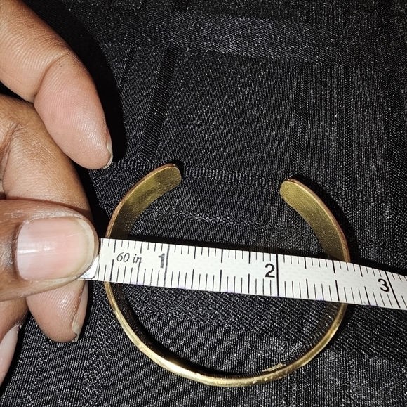 Rustic Cuff Faux Gold Peace Cut Out Metal Bracelet - Picture 3 of 4